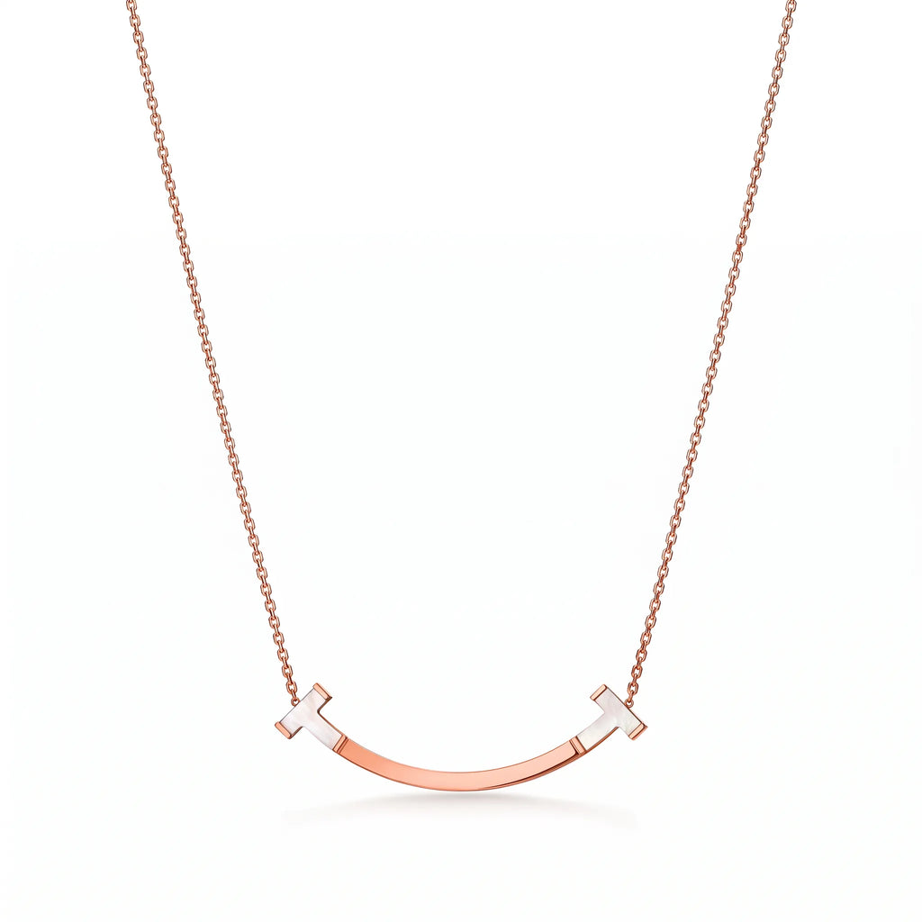 T Smile Mother-of-Pearl Bar Necklace
