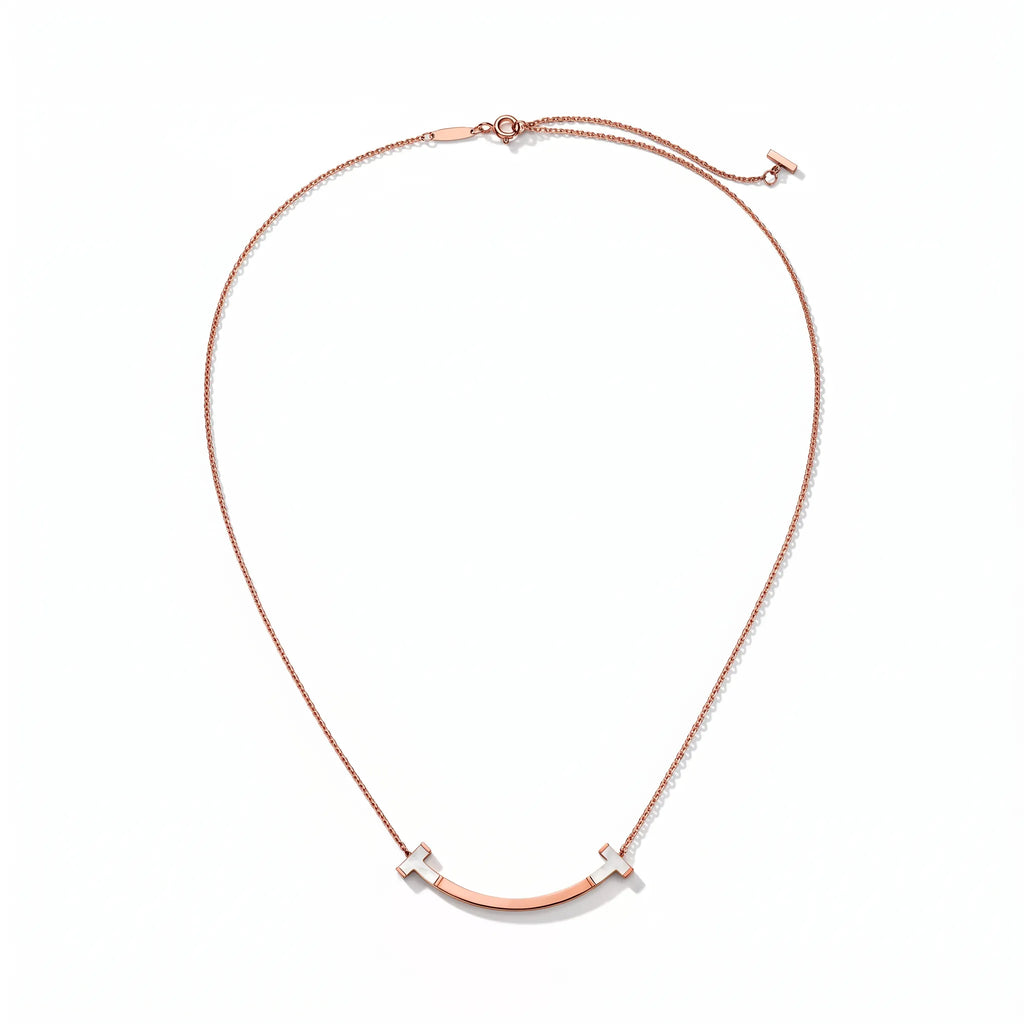 T Smile Mother-of-Pearl Bar Necklace