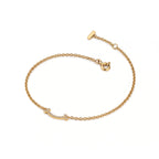 T Smile Pavé Fine Chain Bracelet