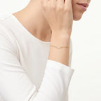 T Smile Pavé Fine Chain Bracelet