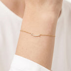 T Smile Pavé Fine Chain Bracelet