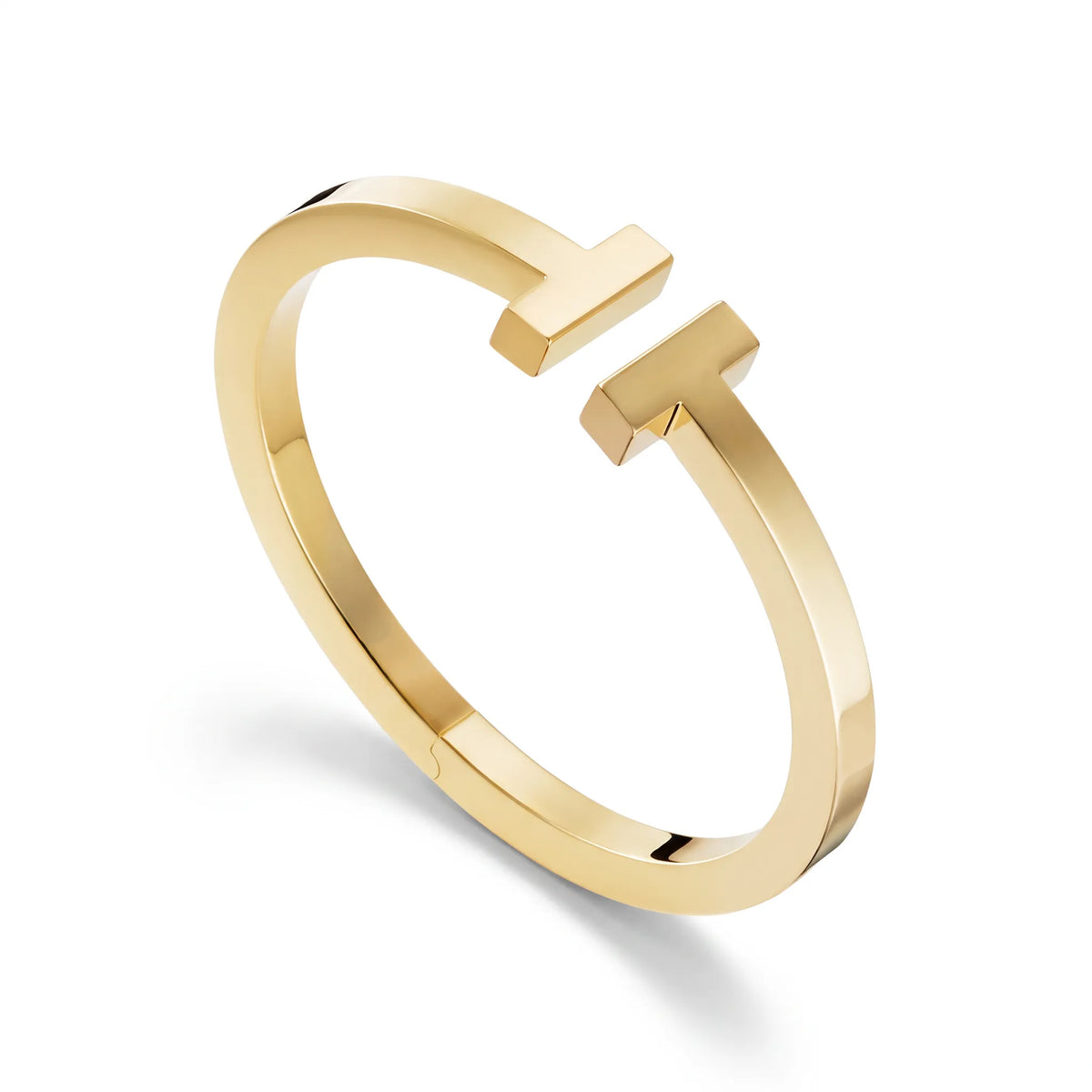 T Square Bold Polished Hinged Bangle