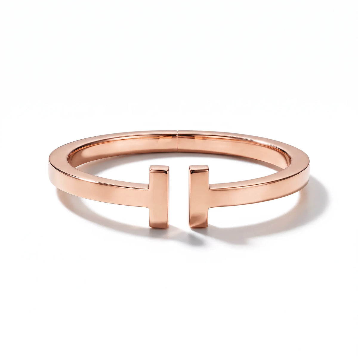 T Square Bold Polished Hinged Bangle