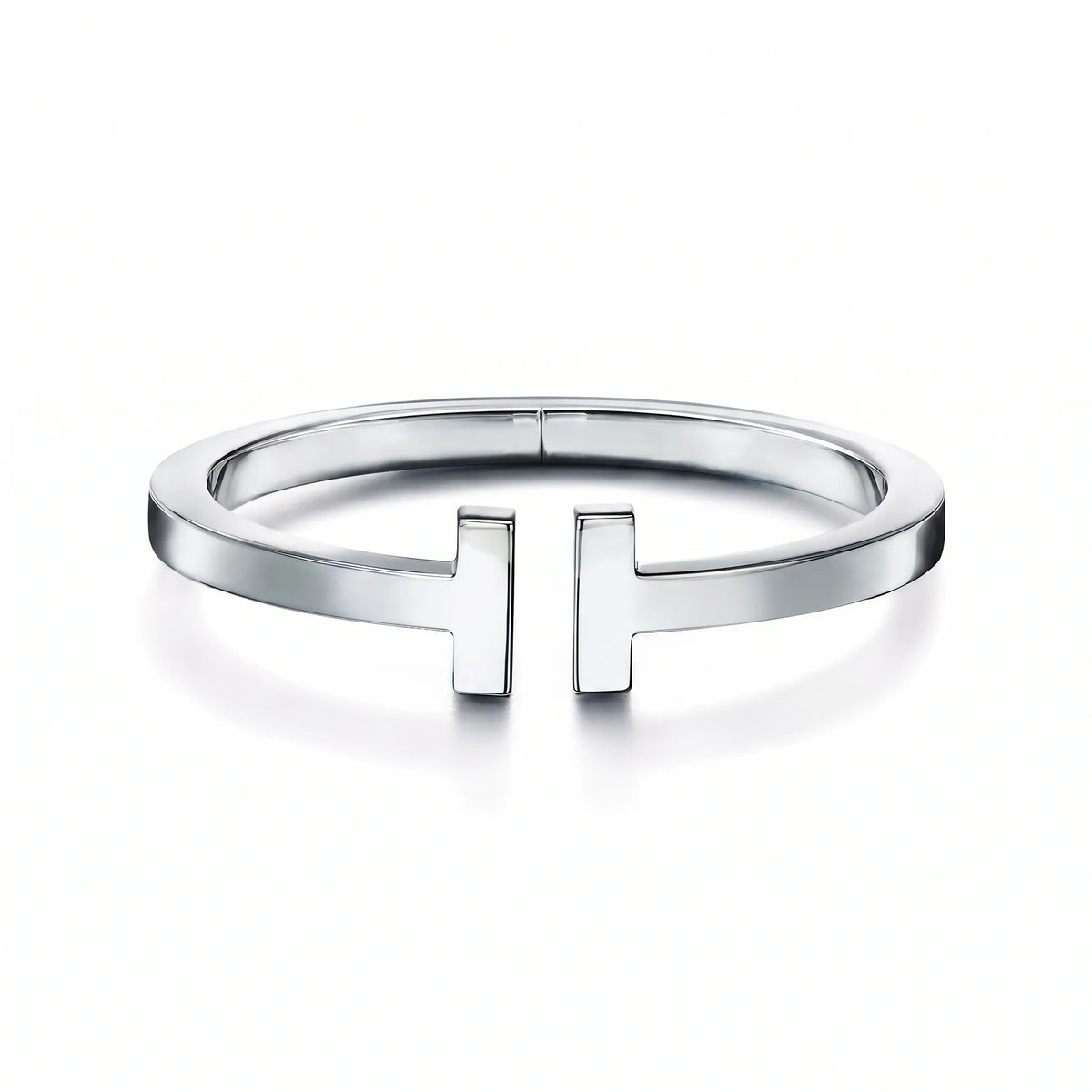 T Square Bold Polished Hinged Bangle