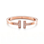 T Square Pavé Bar Hinged Bangle