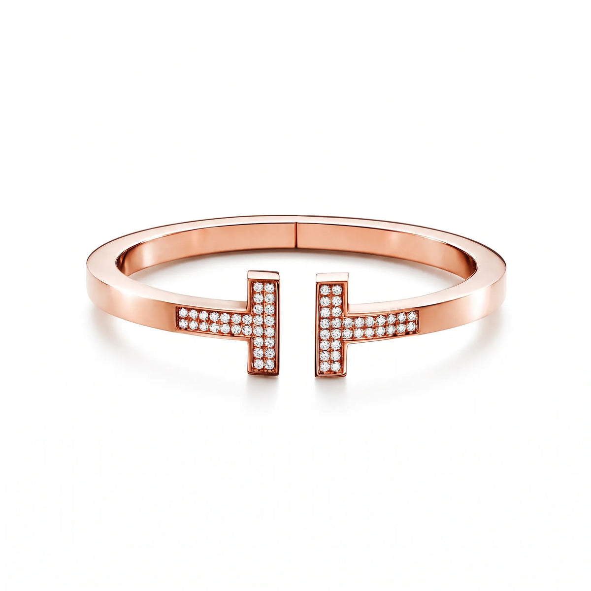 T Square Pavé Bar Hinged Bangle