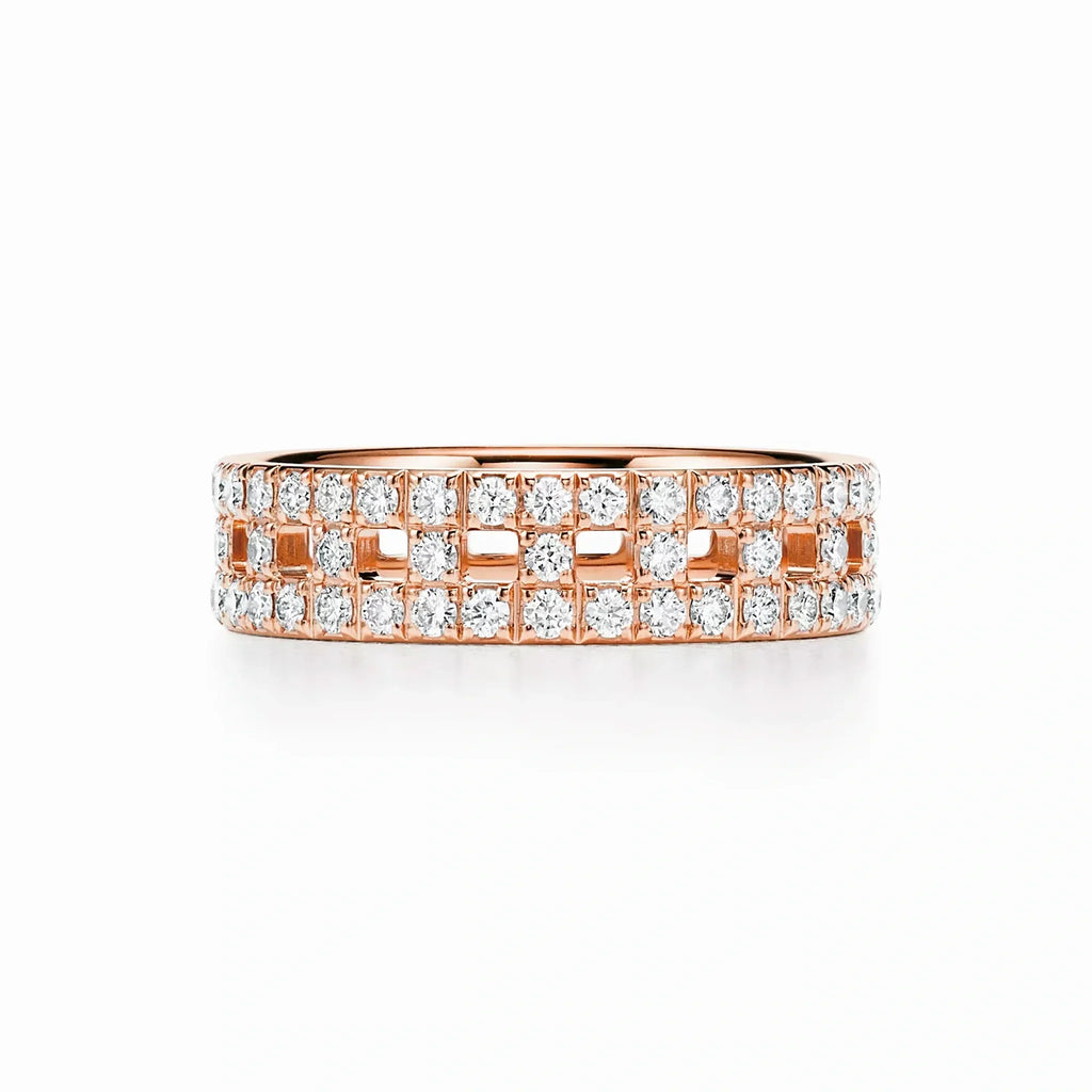 T True Lattice Openwork Pavé Ring