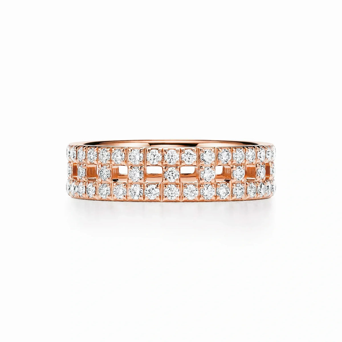 T True Lattice Openwork Pavé Ring