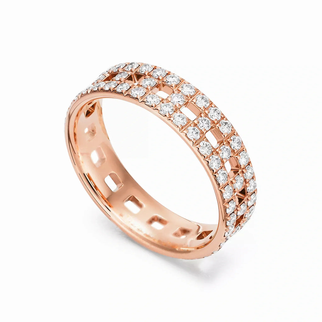T True Lattice Openwork Pavé Ring