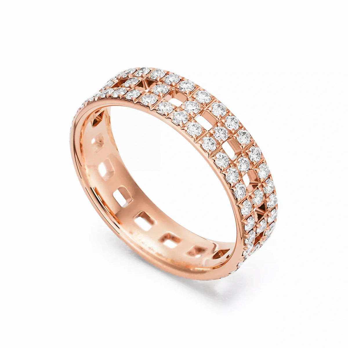 T True Lattice Openwork Pavé Ring