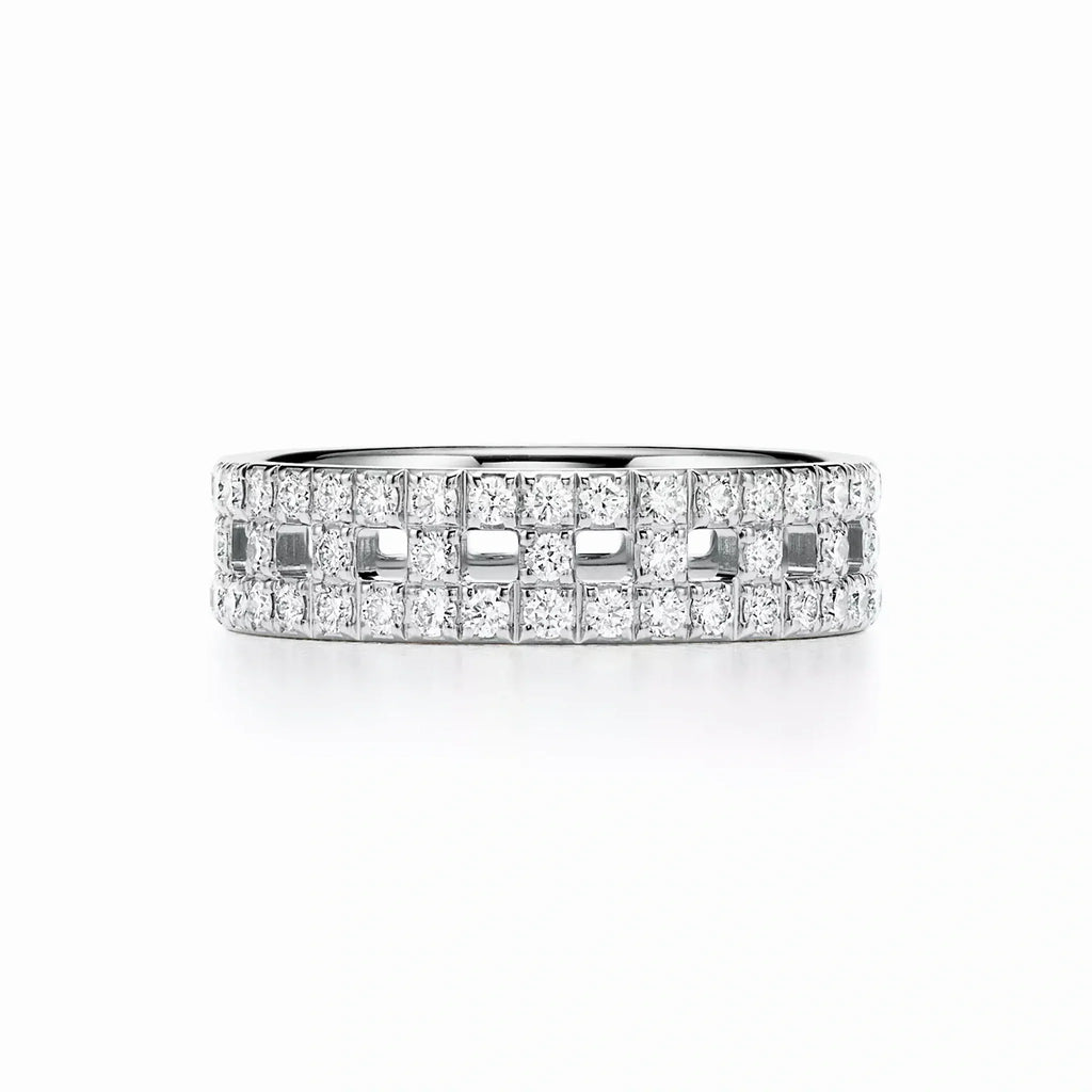 T True Lattice Openwork Pavé Ring