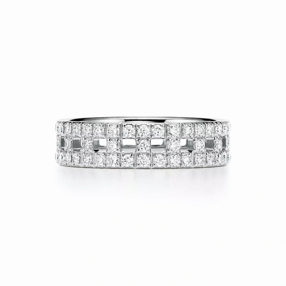 T True Lattice Openwork Pavé Ring