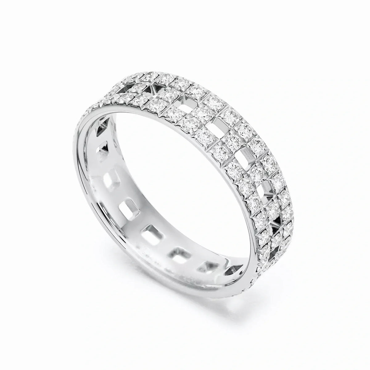 T True Lattice Openwork Pavé Ring