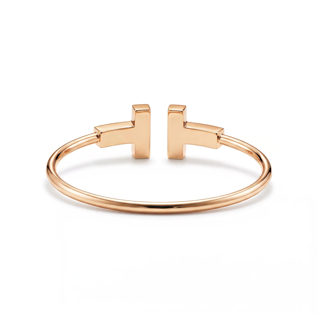 T Wide Pavé Wire Cuff Bracelet