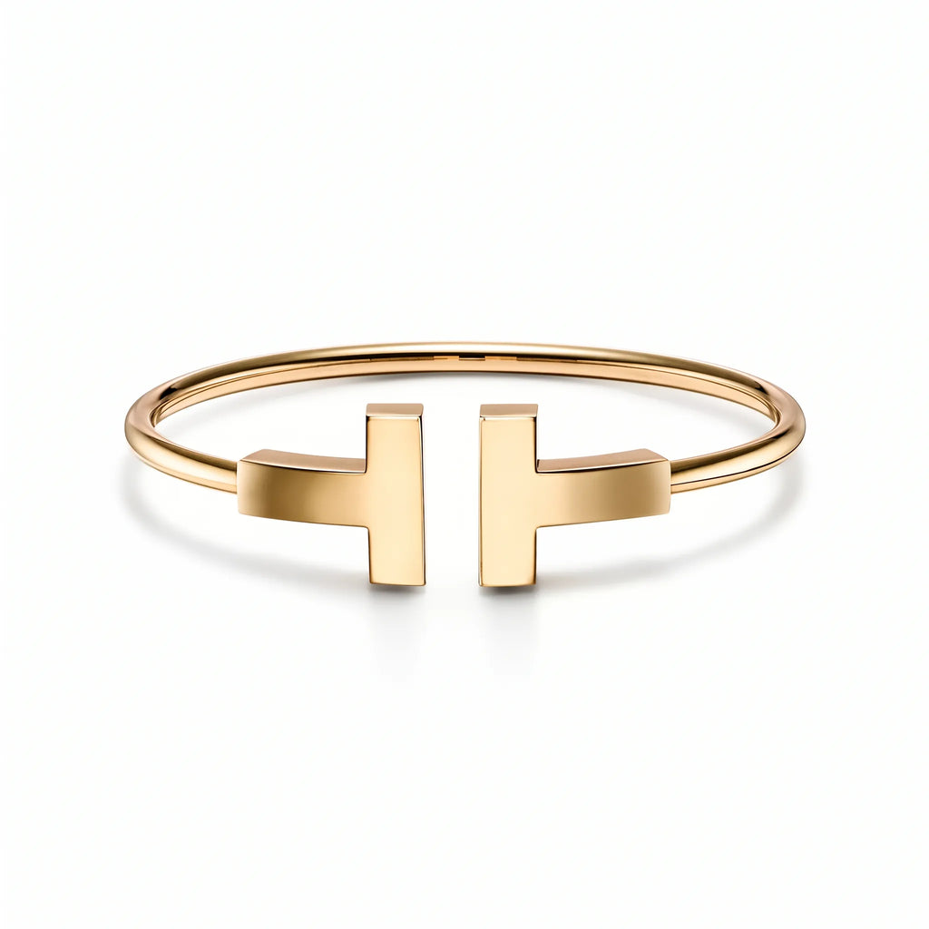 T Wide Wire Open Cuff Bracelet