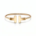 T Wide Wire Open Cuff Bracelet