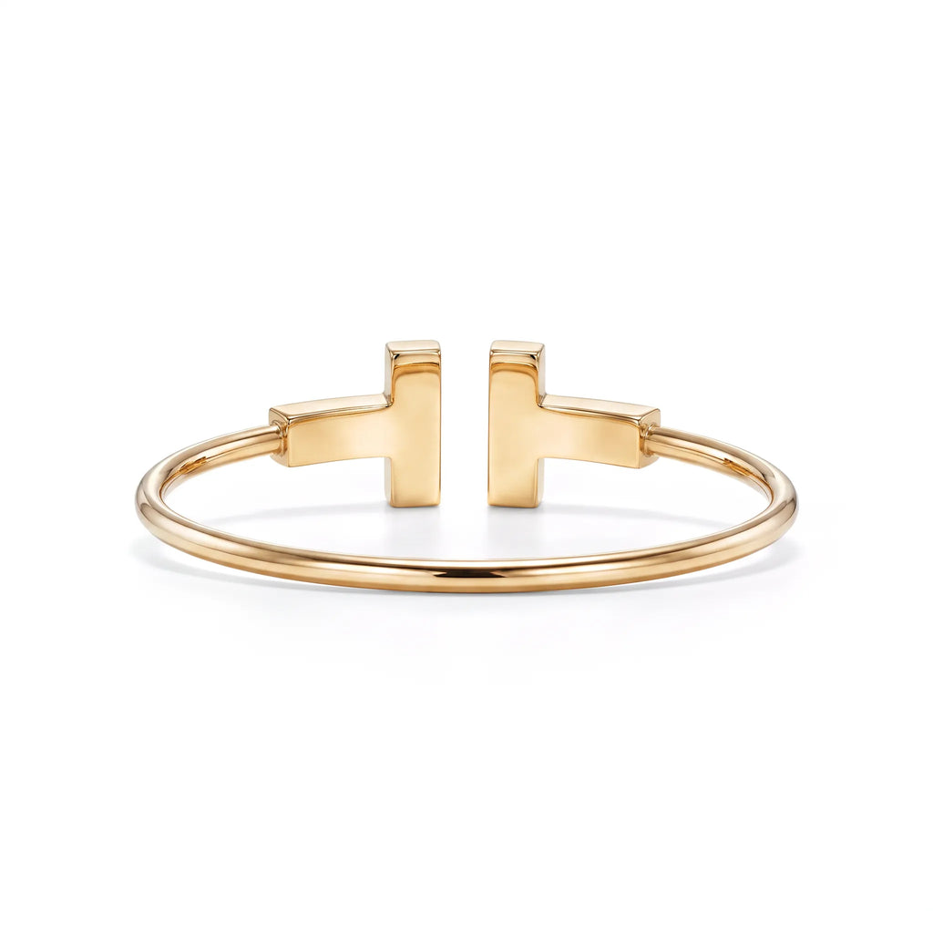 T Wide Wire Open Cuff Bracelet