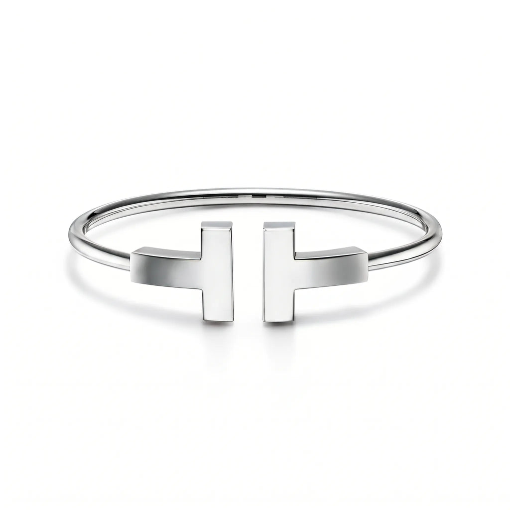 T Wide Wire Open Cuff Bracelet