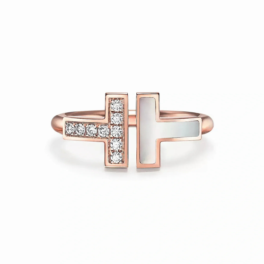 T Wire Asymmetric Inlay Ring