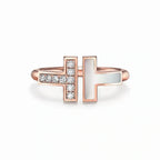 T Wire Asymmetric Inlay Ring