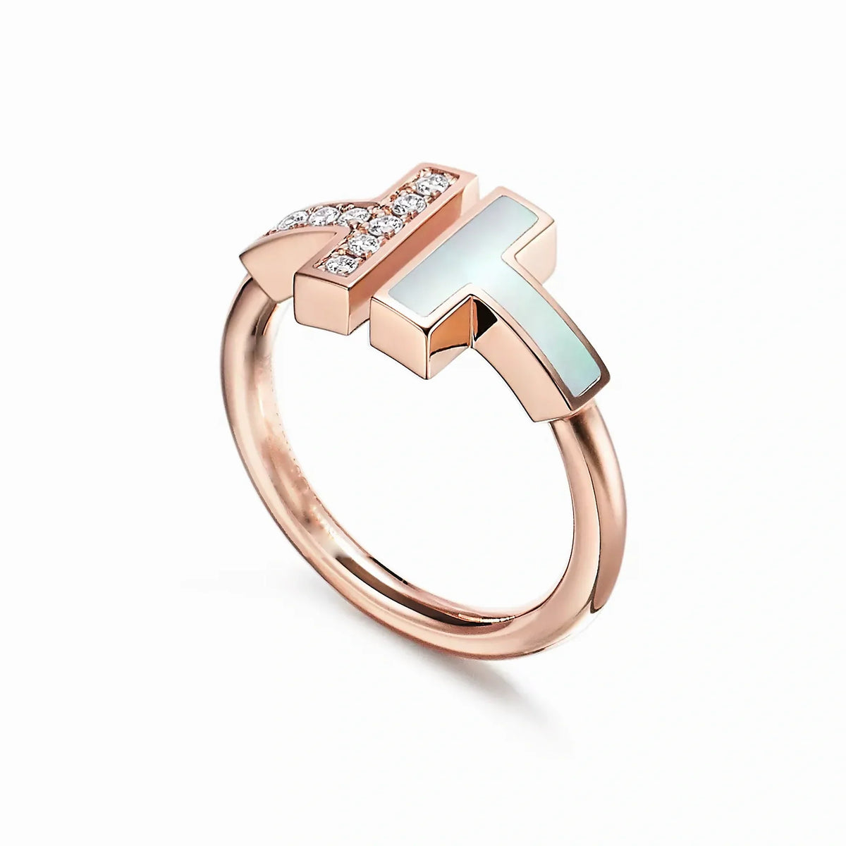 T Wire Asymmetric Inlay Ring