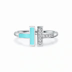 T Wire Asymmetric Inlay Ring