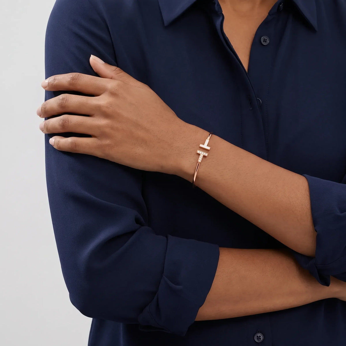 T Wire Duo Pavé Inlay Bangle