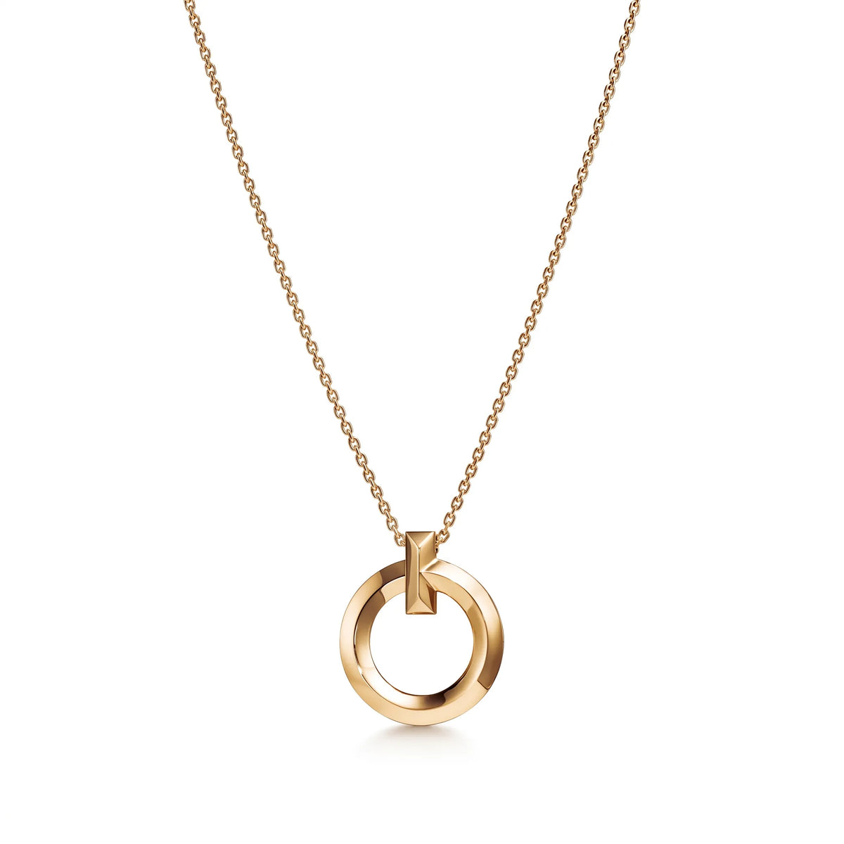 T1 Bar Accent Open Circle Necklace