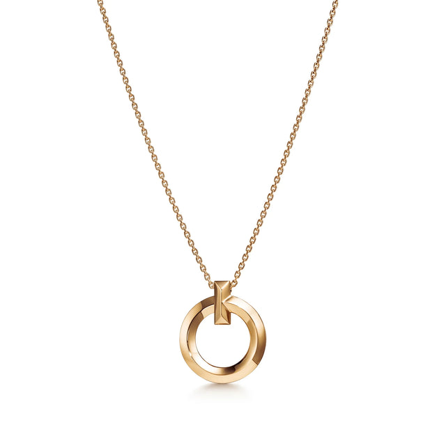 T1 Bar Accent Open Circle Necklace