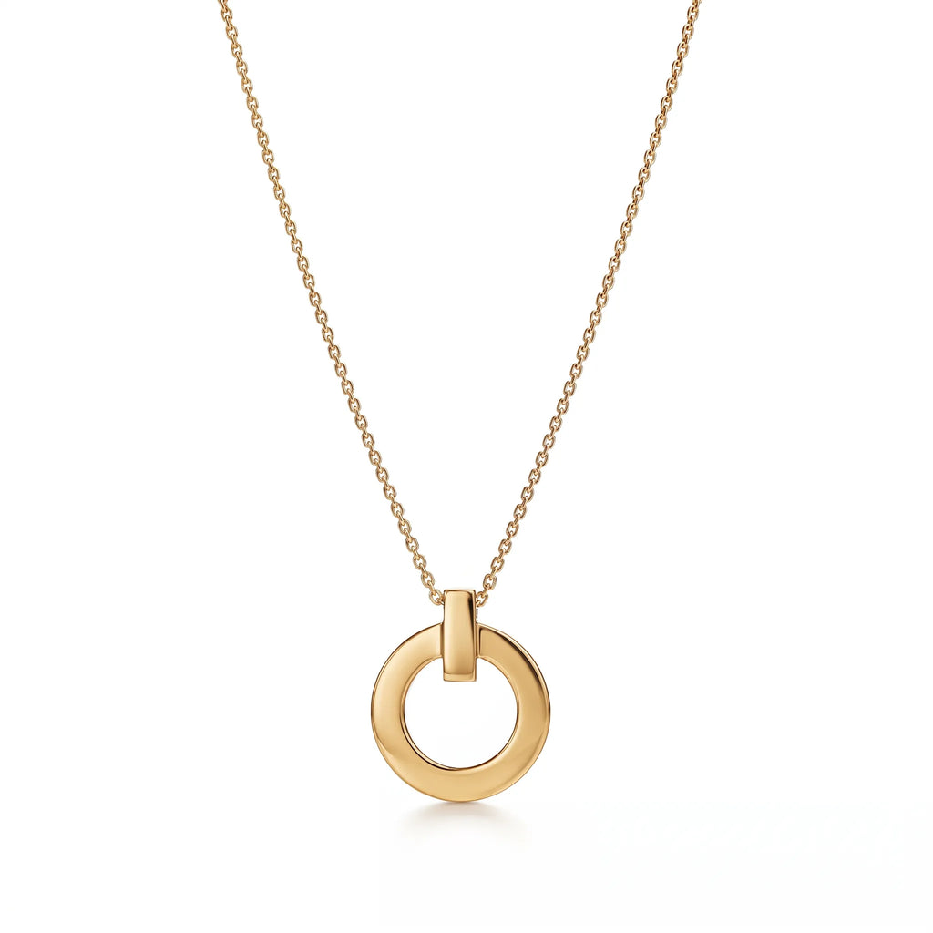 T1 Bar Accent Open Circle Necklace