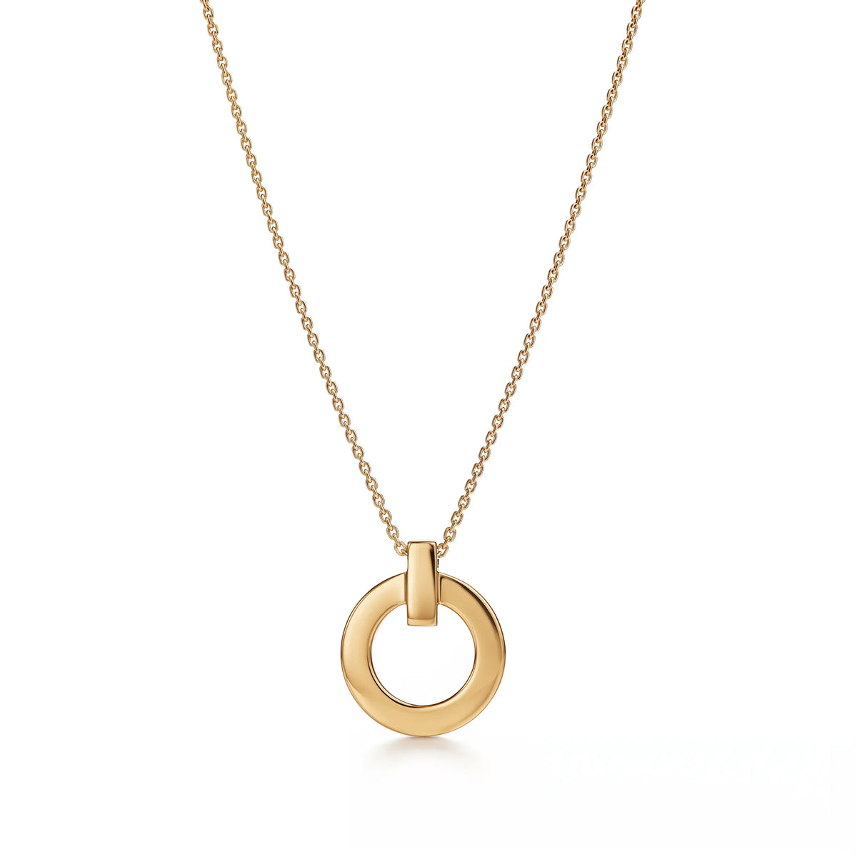T1 Bar Accent Open Circle Necklace