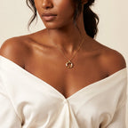 T1 Bar Accent Open Circle Necklace