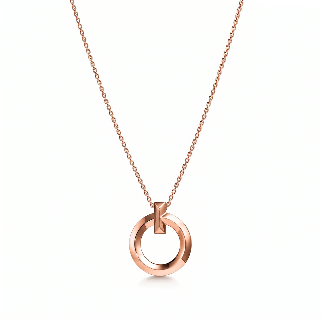 T1 Bar Accent Open Circle Necklace