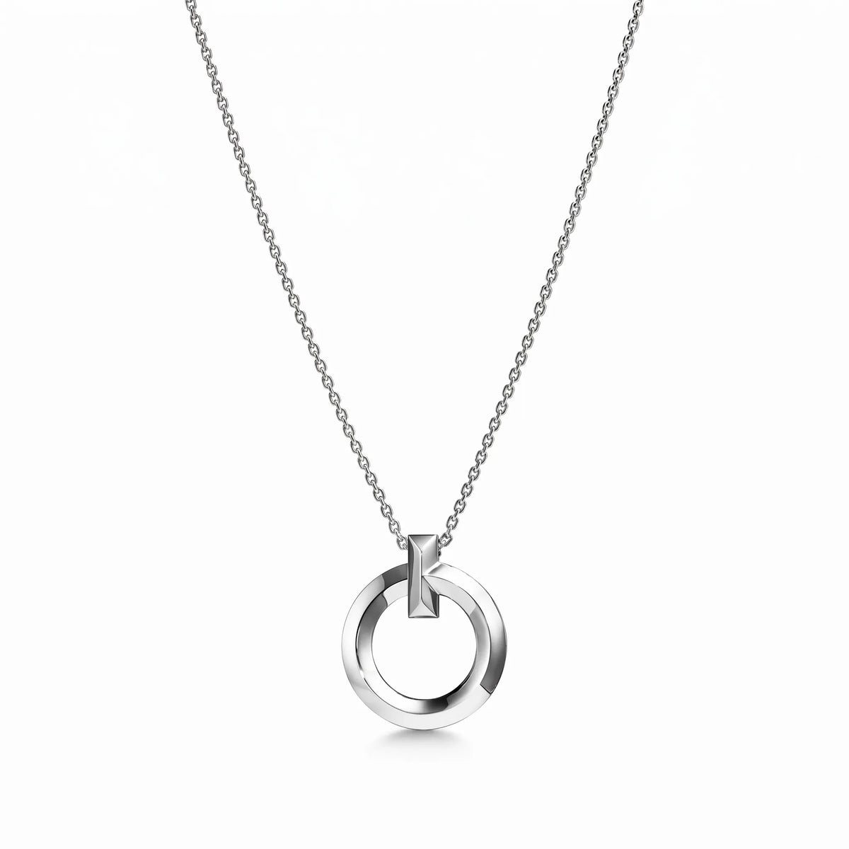 T1 Bar Accent Open Circle Necklace