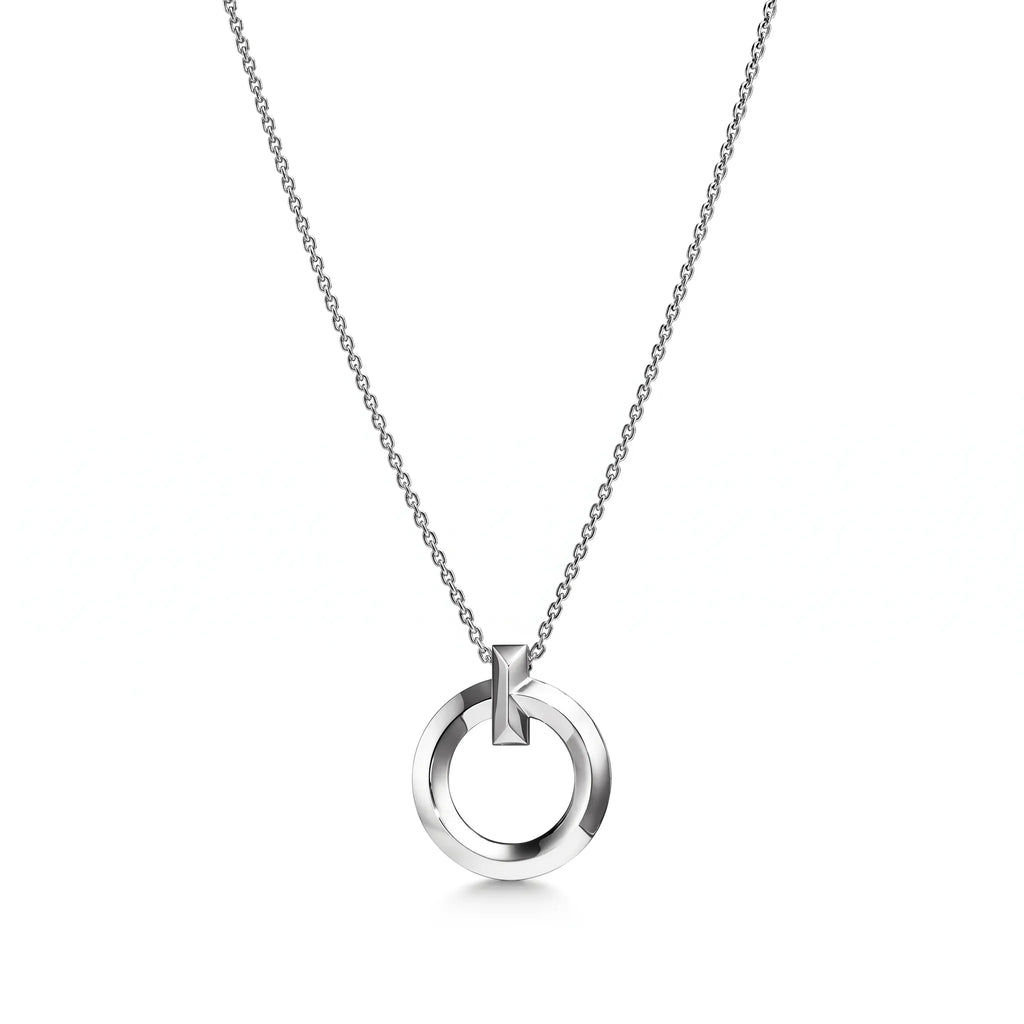 T1 Bar Accent Open Circle Necklace