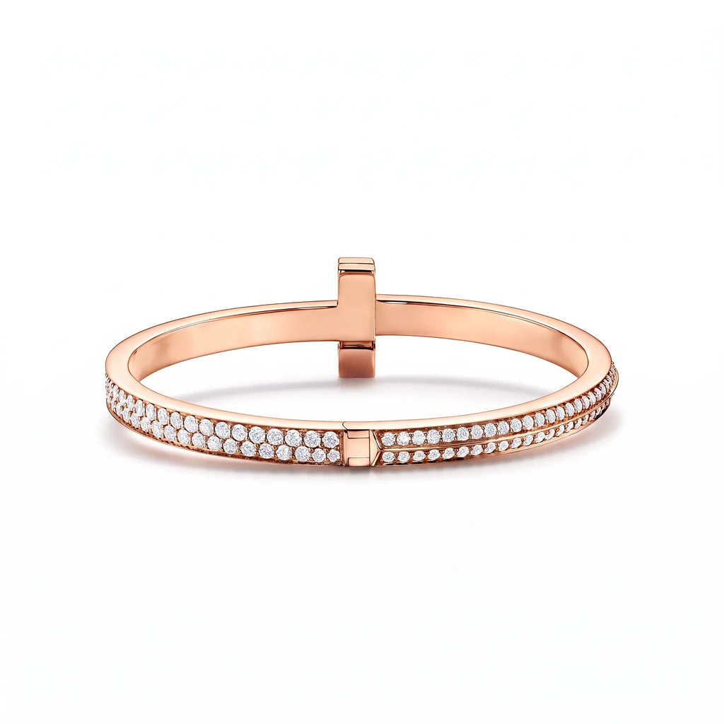 T1 Bar Double Row Pavé Bangle