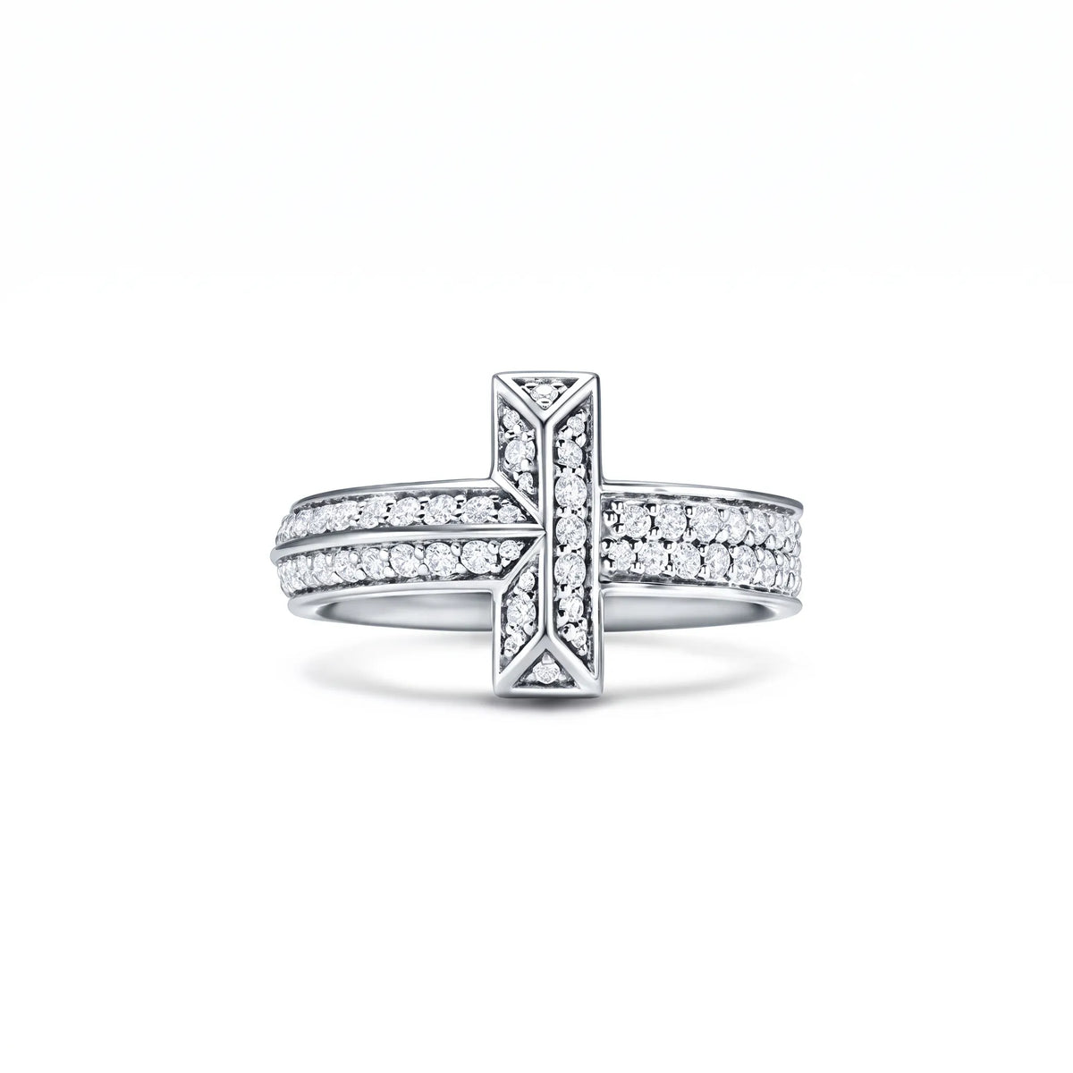 T1 Bar Full Pavé Band Ring