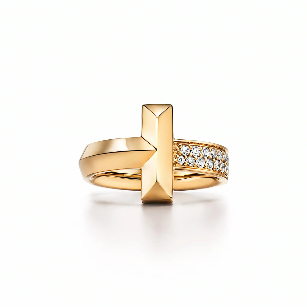 T1 Bar Half Pavé Band Ring