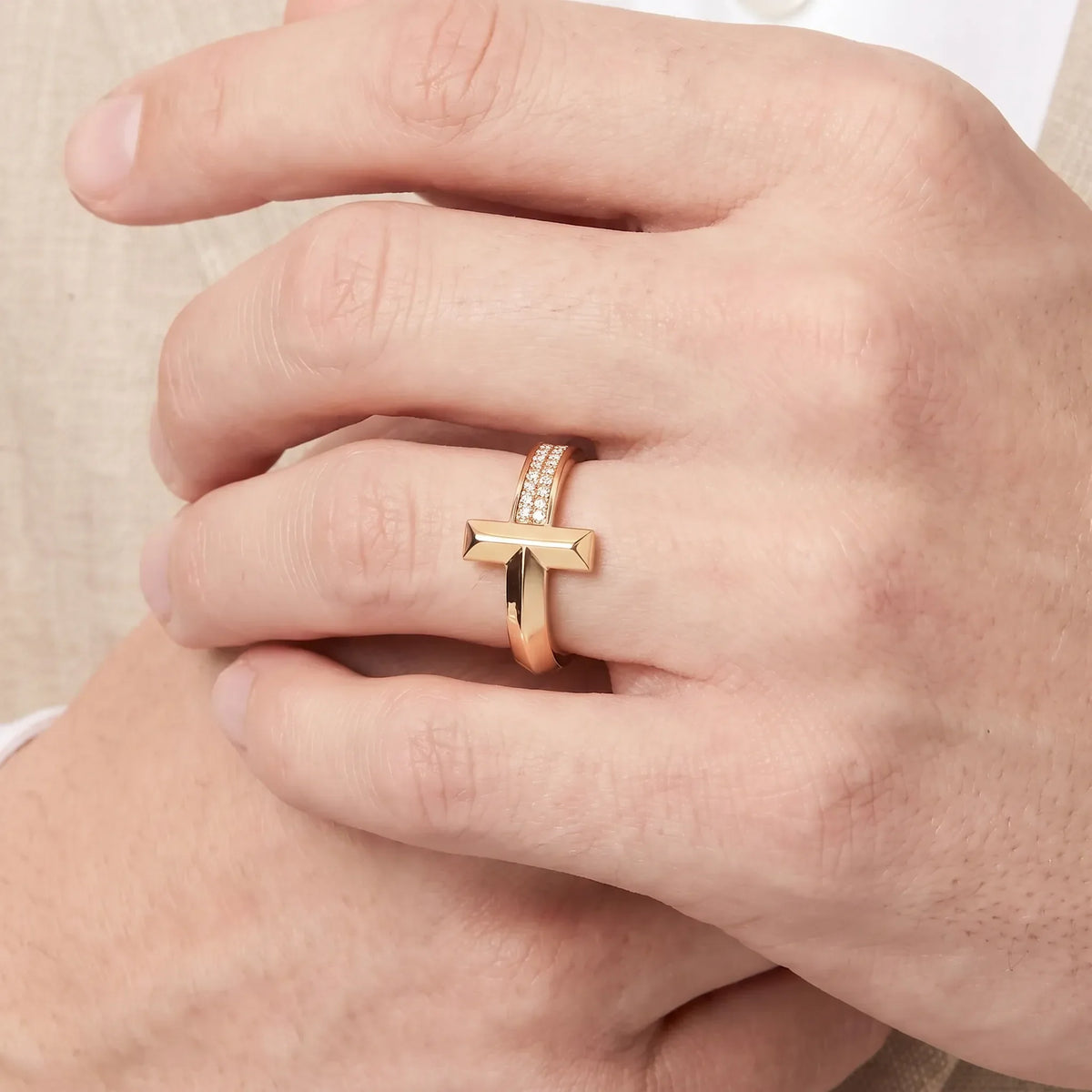 T1 Bar Half Pavé Band Ring