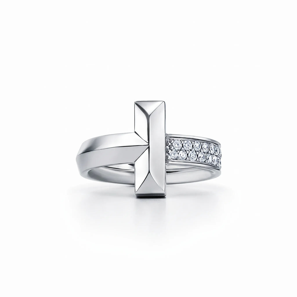 T1 Bar Half Pavé Band Ring