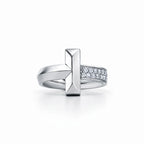 T1 Bar Half Pavé Band Ring