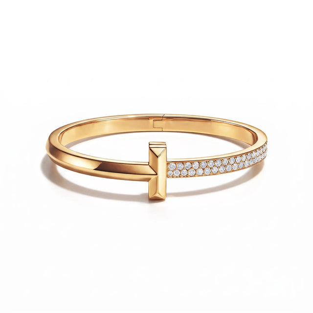T1 Bar Half Pavé Wide Bangle