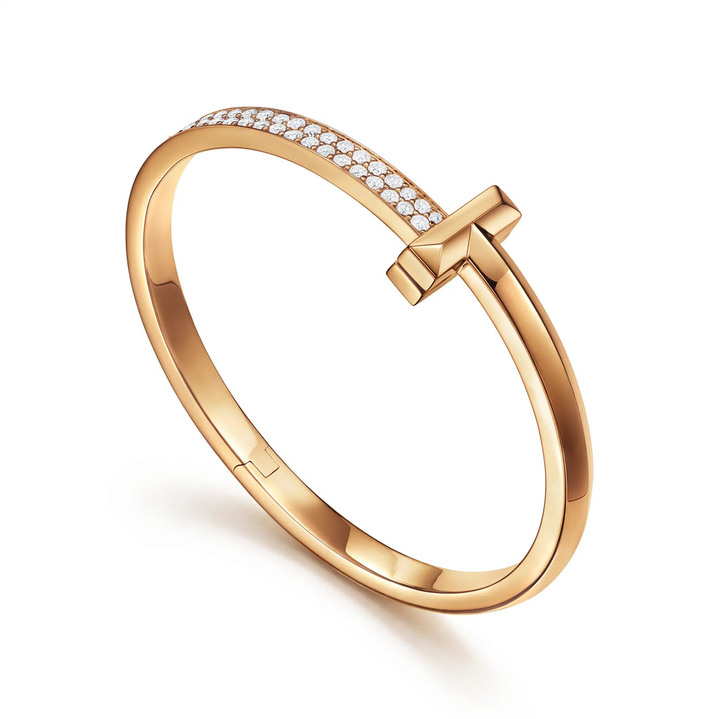 T1 Bar Half Pavé Wide Bangle