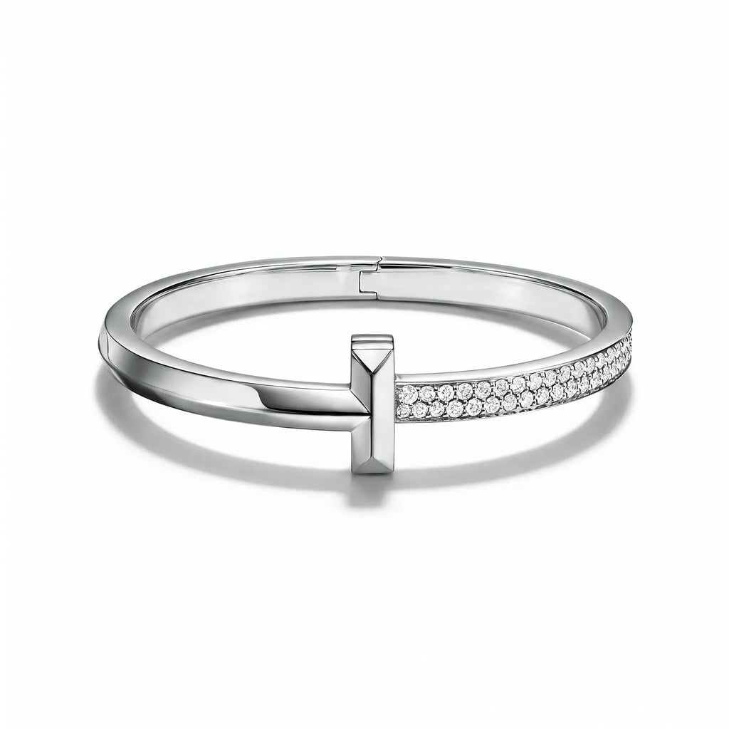 T1 Bar Half Pavé Wide Bangle