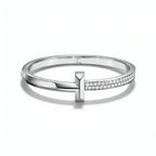 T1 Bar Half Pavé Wide Bangle