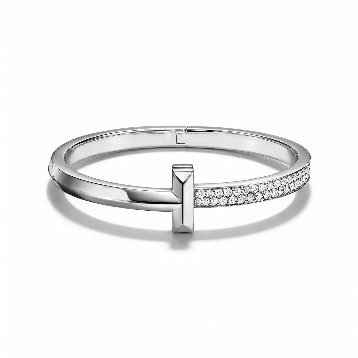 T1 Bar Half Pavé Wide Bangle