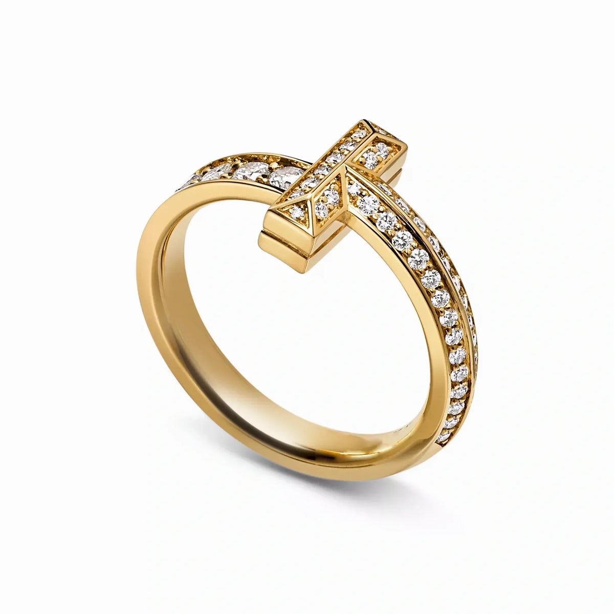 T1 Crossline Graduated Pavé Narrow Ring