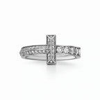 T1 Crossline Graduated Pavé Narrow Ring