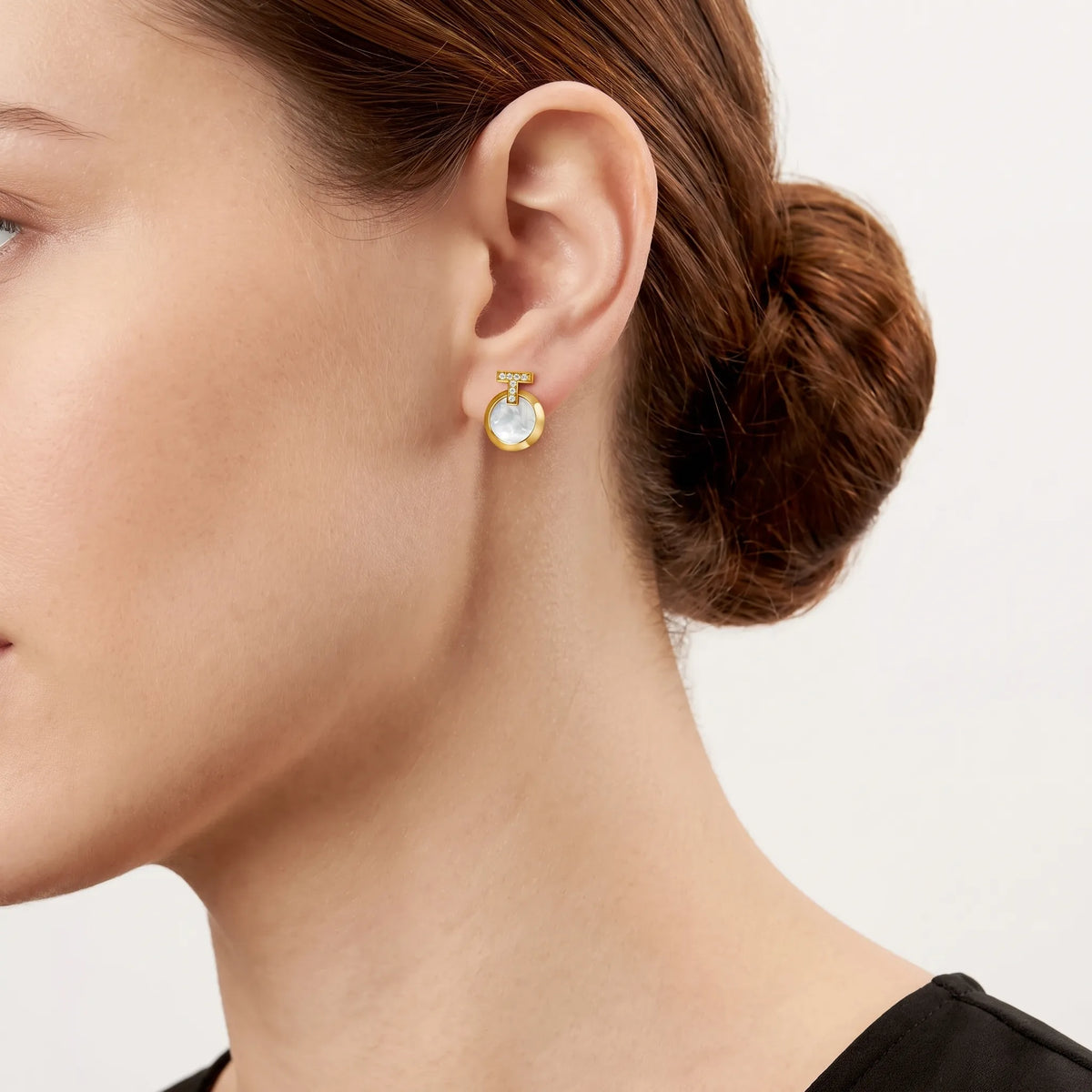 T1 Pavé Circle Drop Earrings