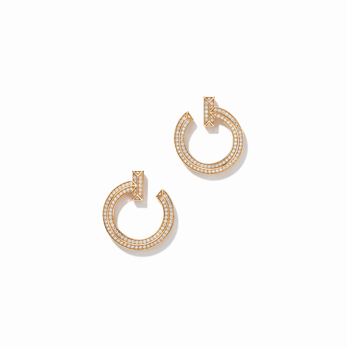 T1 Pavé Open Circle Hoop Earrings